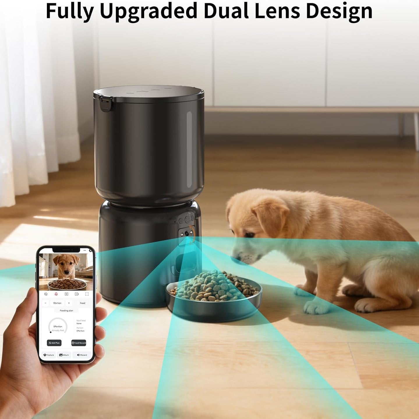 Automatic Cat Feeder and Waterer Set App Control Feeder with Camera and Fountain