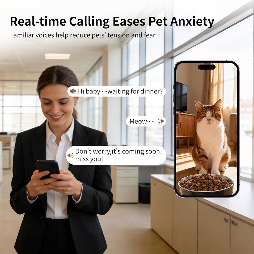 Automatic Cat Feeder and Waterer Set App Control Feeder with Camera and Fountain