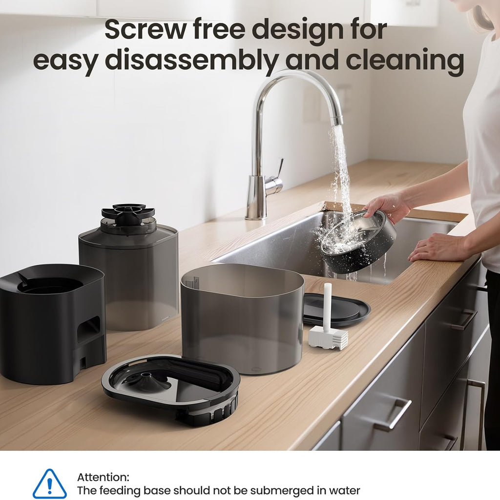 Automatic Cat Feeder and Water Fountain WiFi App Control with Voice Recorder