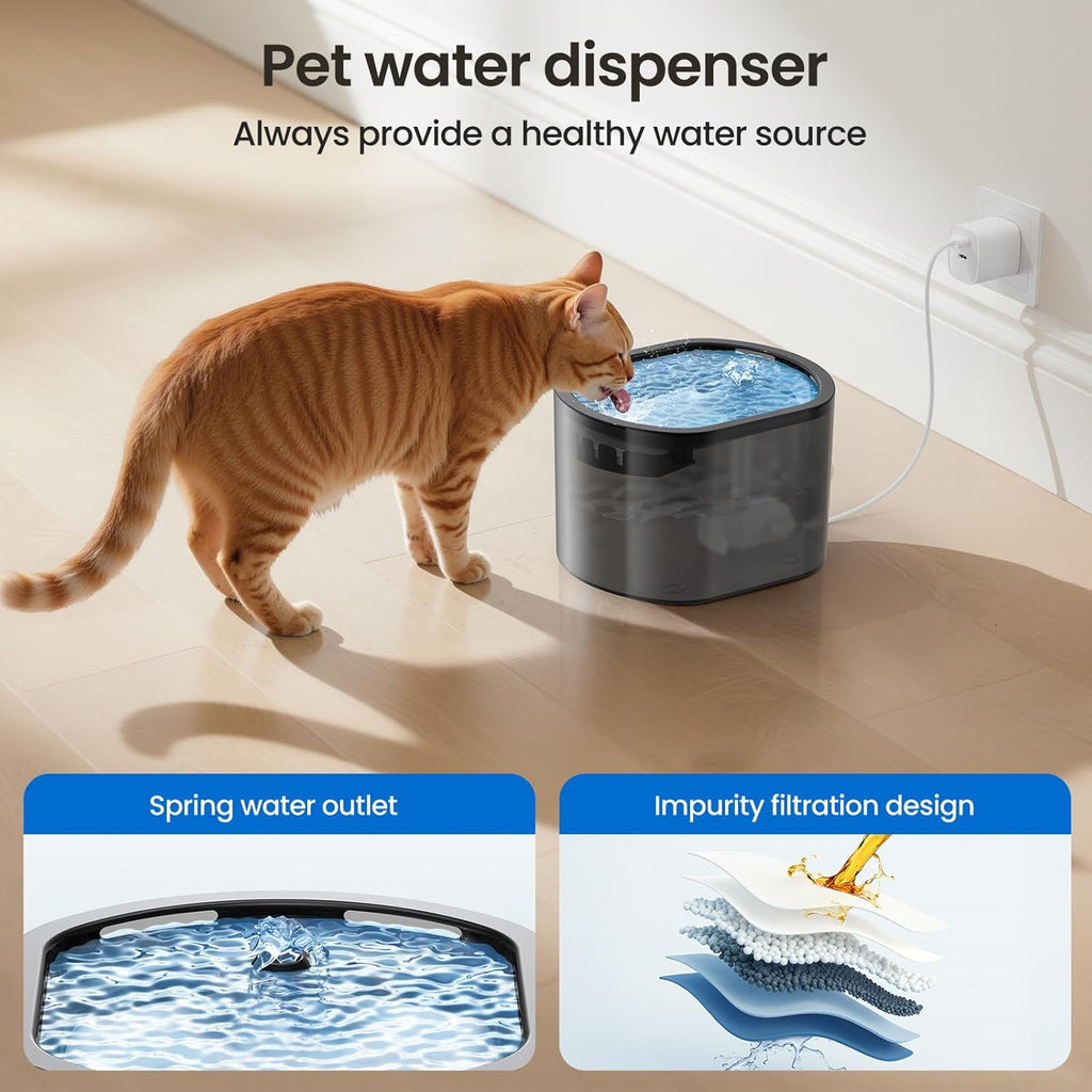 Automatic Cat Feeder and Water Fountain WiFi App Control with Voice Recorder
