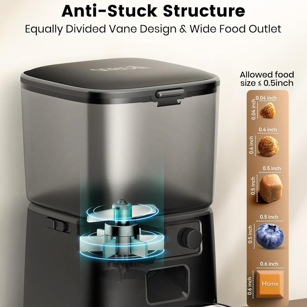 Automatic Cat Feeder WiFi App Control Food Dispenser with Portion Control for Pets