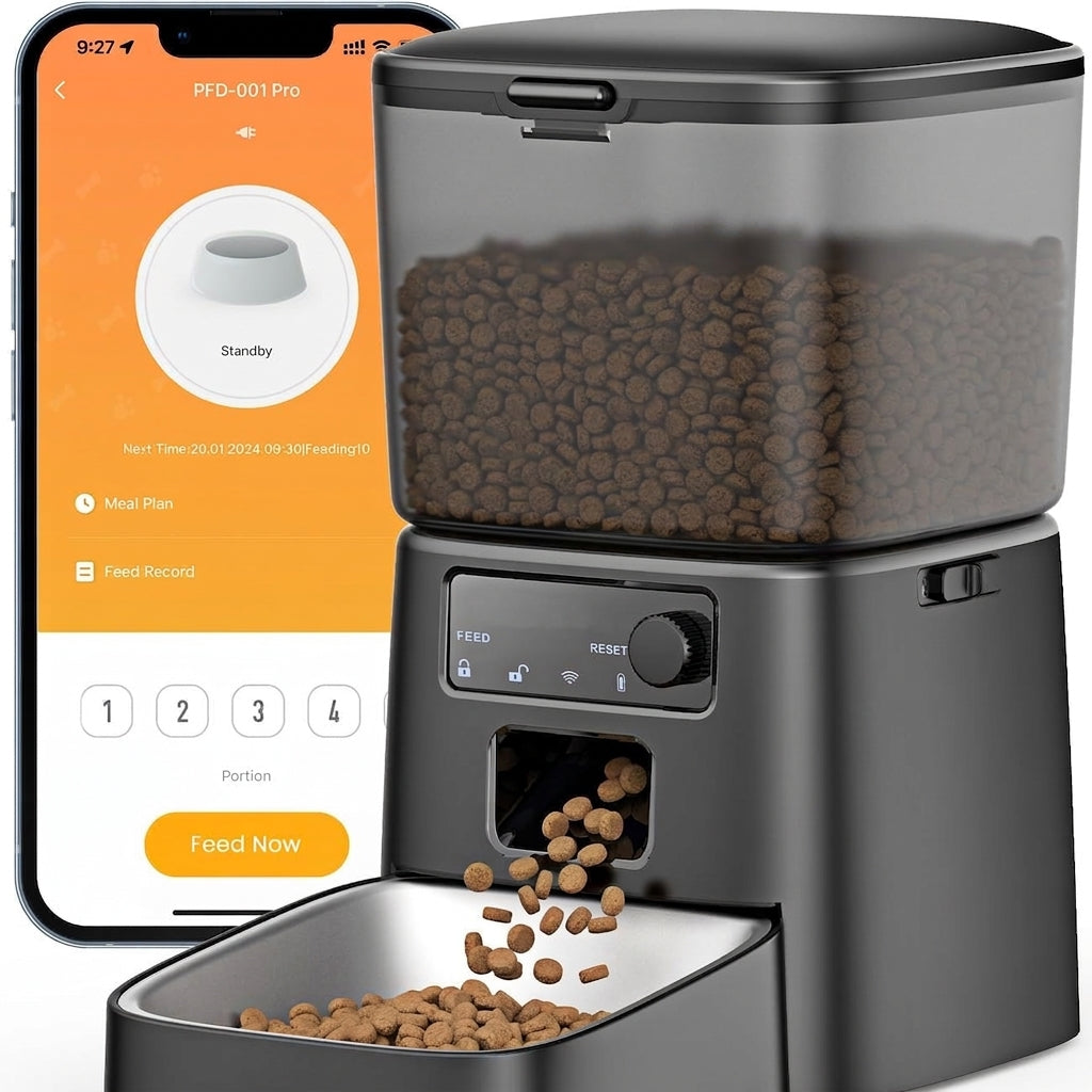 Automatic Cat Feeder WiFi App Control Food Dispenser with Portion Control for Pets